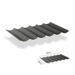 Harmonicadoeken incl. bevestigingsset - 2 x 6 m - Deep Grey - WS2802060-G