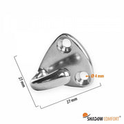 Haak L=27 mm, B=27 mm, H=19 mm.